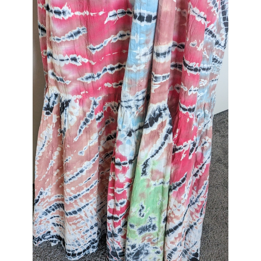 Young Fabulous & Broke Maxi Sun Dress Tie Halter Strawberry Tropic Tie Dye - Picture 14 of 17
